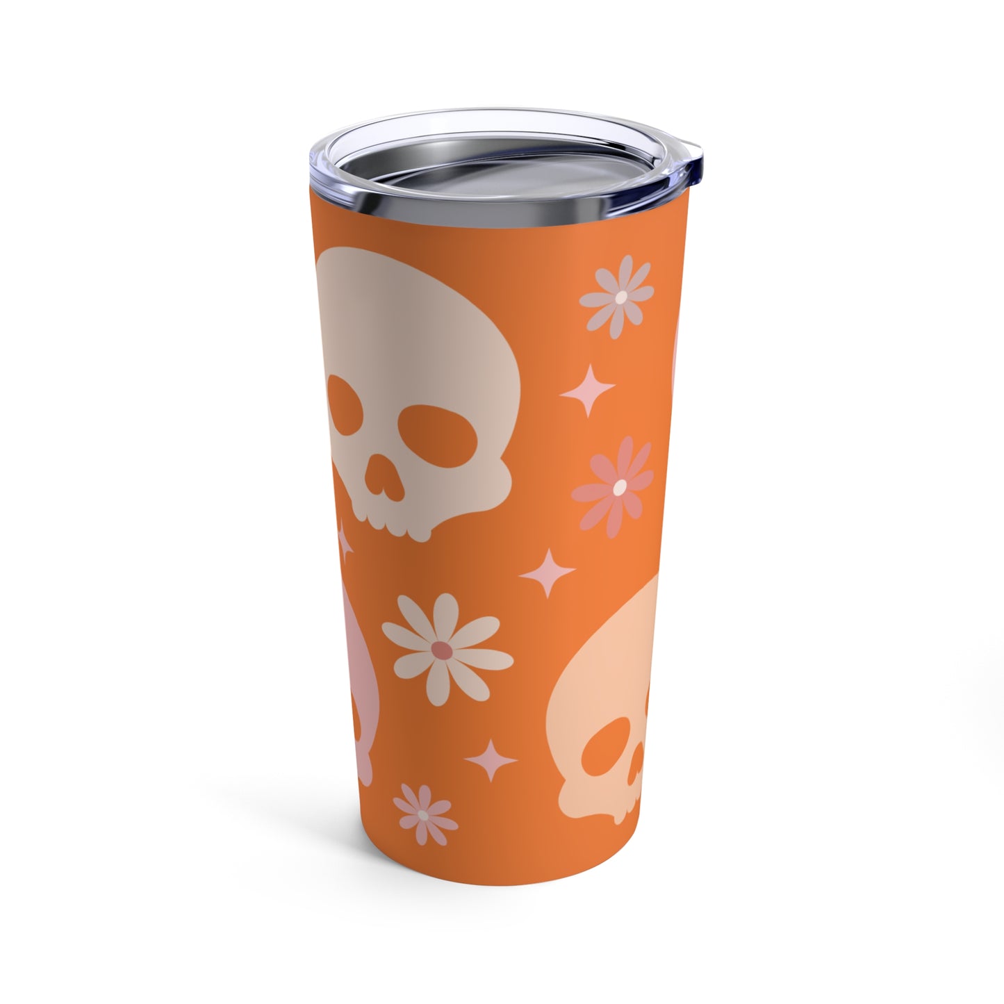 Halloween Sweet Skulls Candy Sugar Orange Holiday Cup Hot Cold Tumbler 20oz