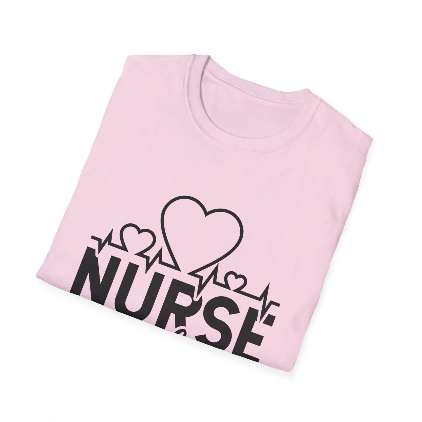 Nurse Off Duty Nurse Life Lifeline Heart Unisex Softstyle T-Shirt