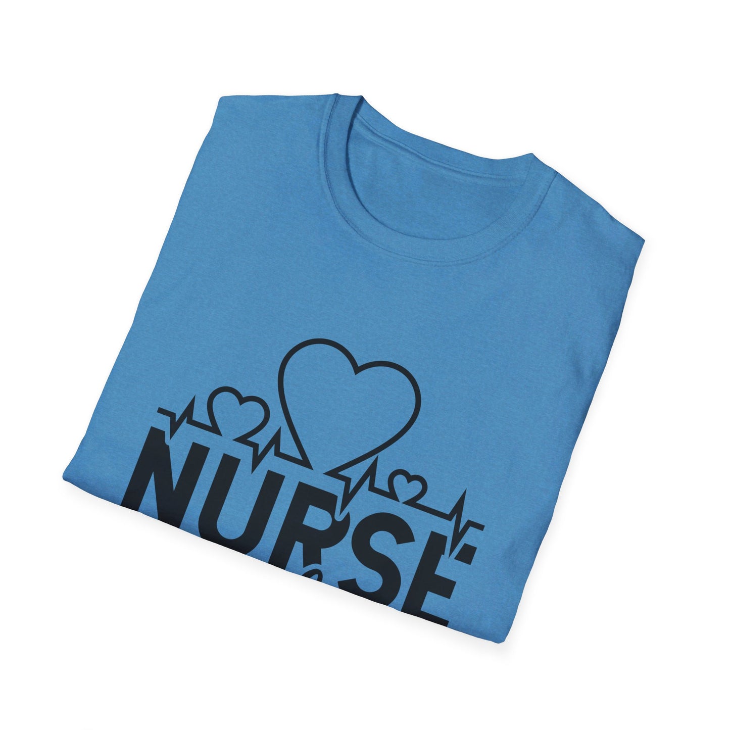 Nurse Off Duty Nurse Life Lifeline Heart Unisex Softstyle T-Shirt