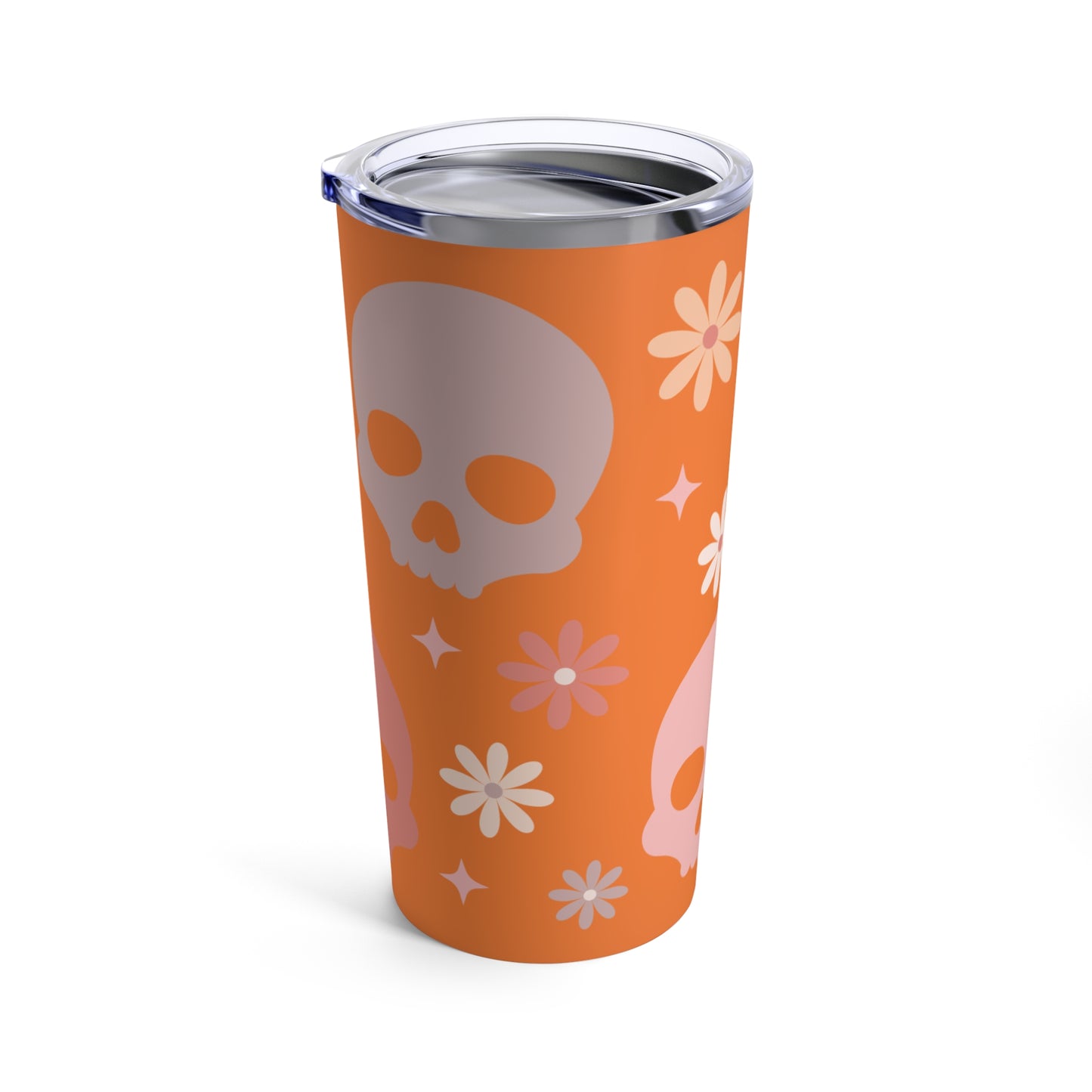 Halloween Sweet Skulls Candy Sugar Orange Holiday Cup Hot Cold Tumbler 20oz