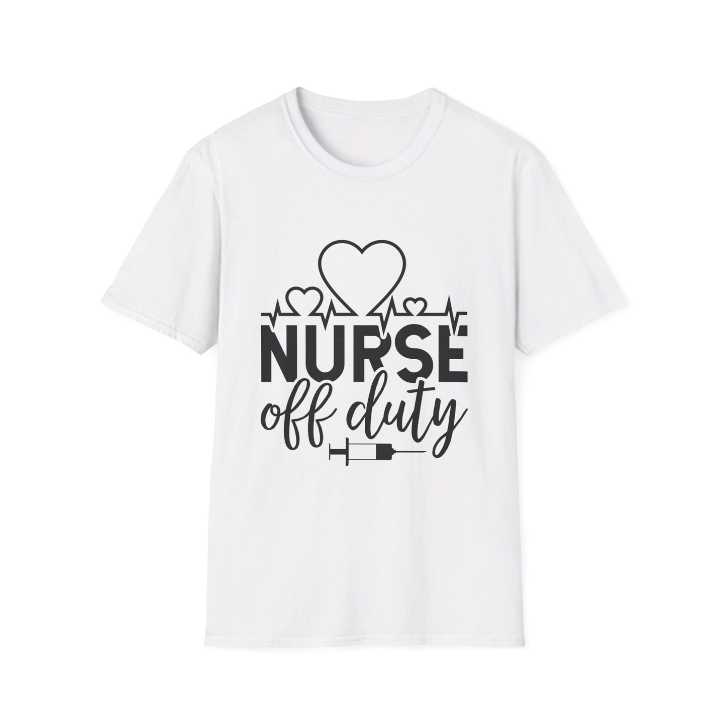 Nurse Off Duty Nurse Life Lifeline Heart Unisex Softstyle T-Shirt