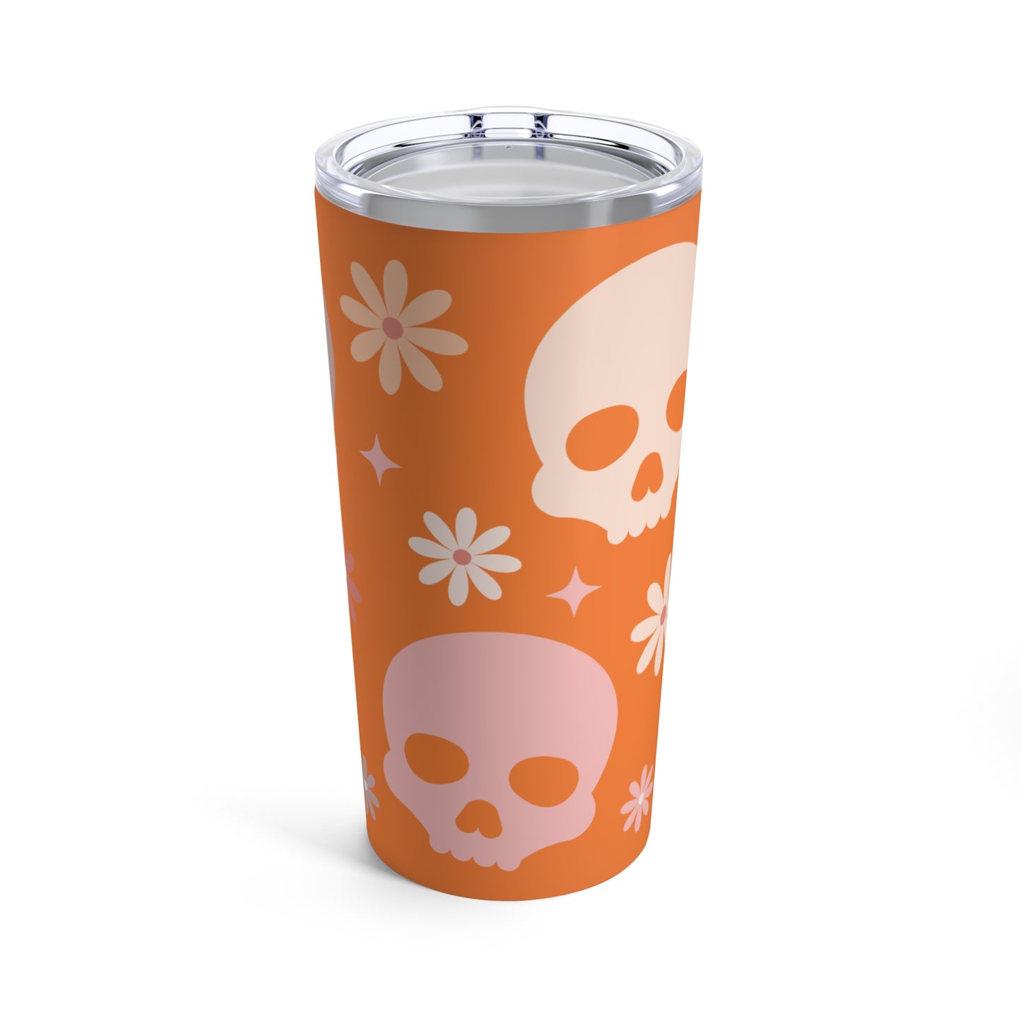 Halloween Sweet Skulls Candy Sugar Orange Holiday Cup Hot Cold Tumbler 20oz