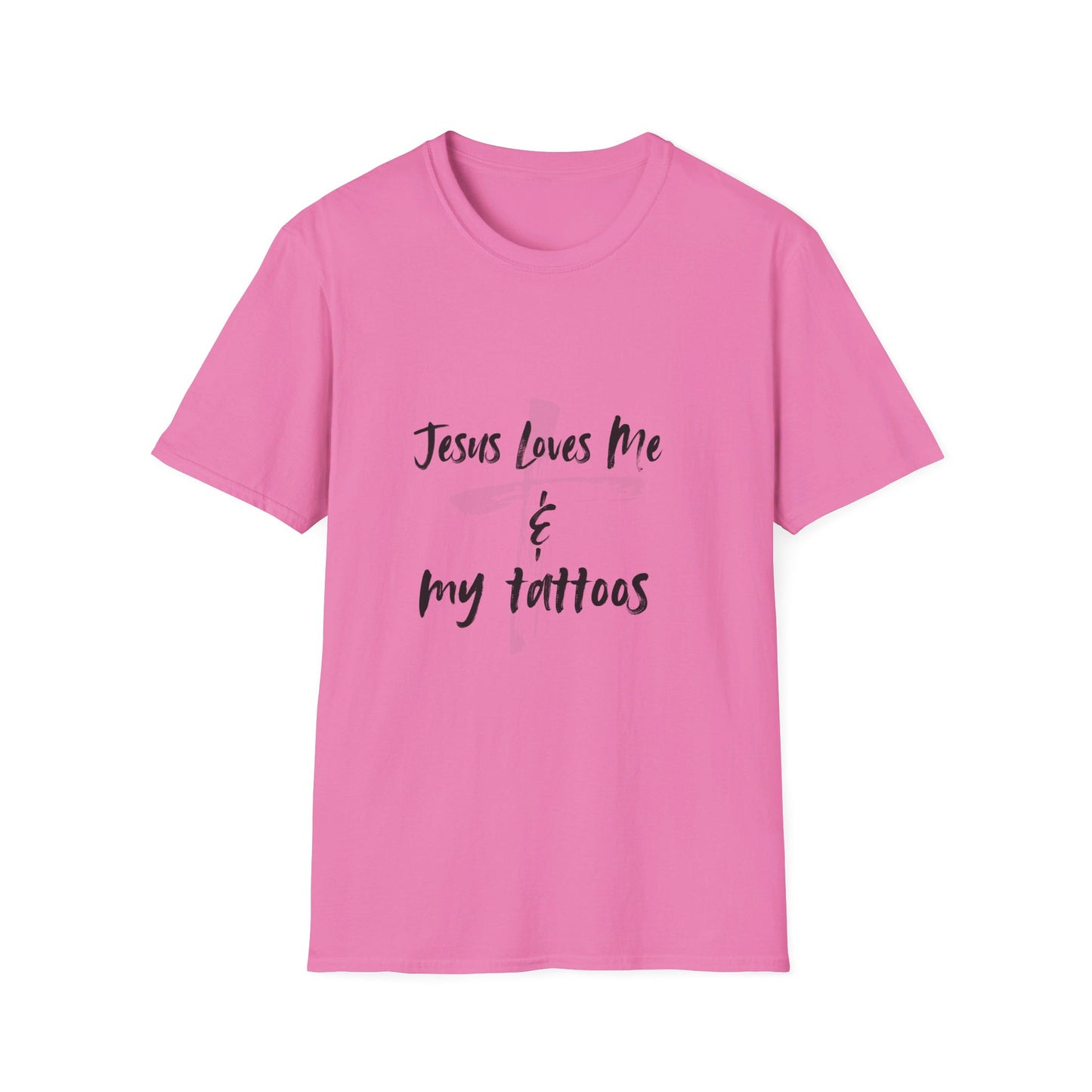 Jesus Loves Me and My Tattoos Tee Unisex Softstyle T-Shirt