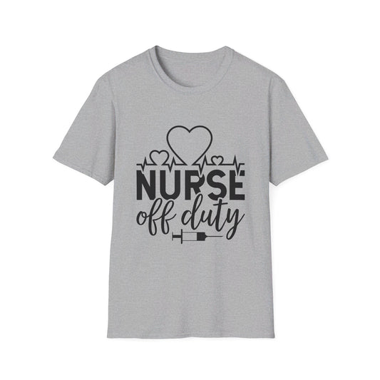 Nurse Off Duty Nurse Life Lifeline Heart Unisex Softstyle T-Shirt