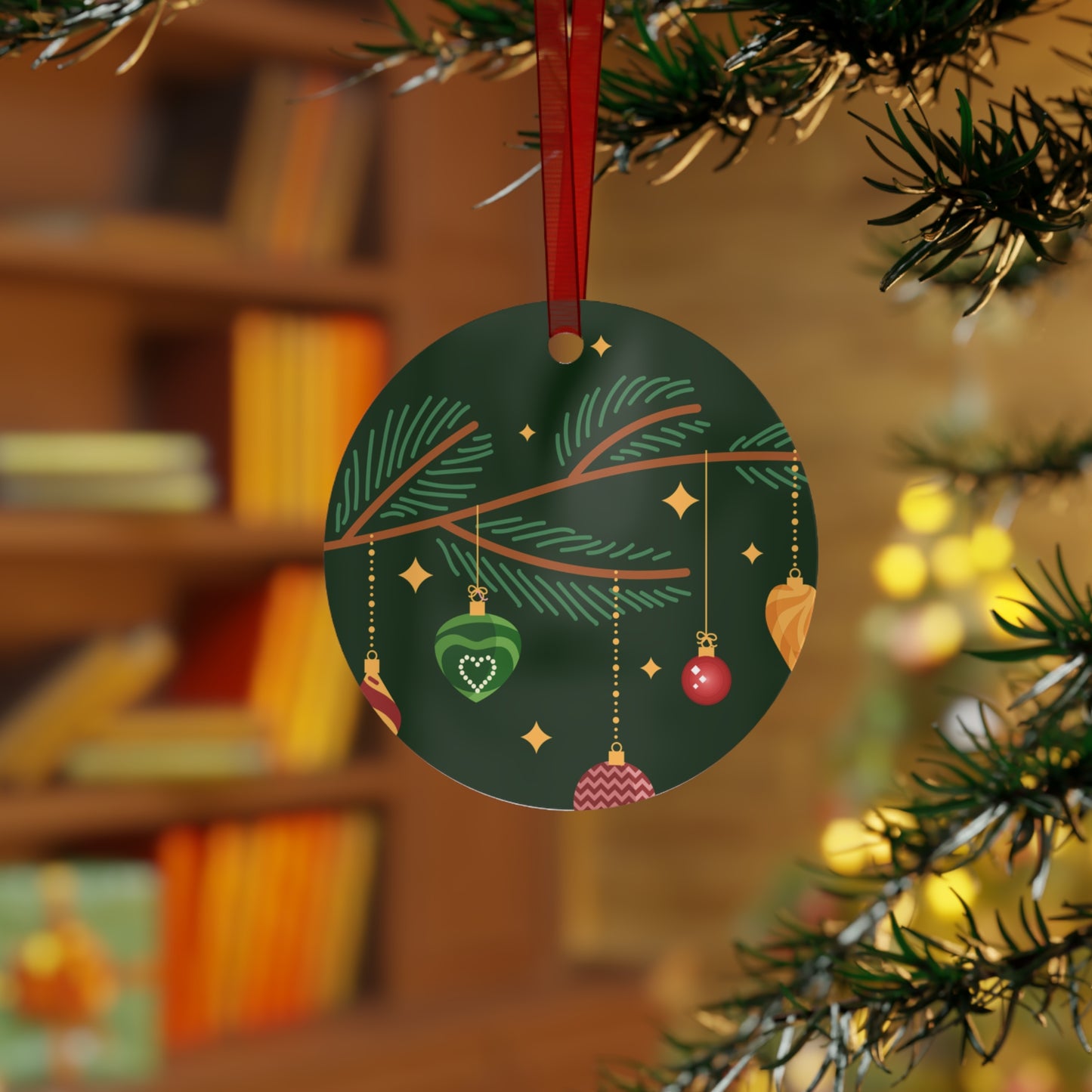 Christmas Fir Tree Light Ornament Metal Ornaments