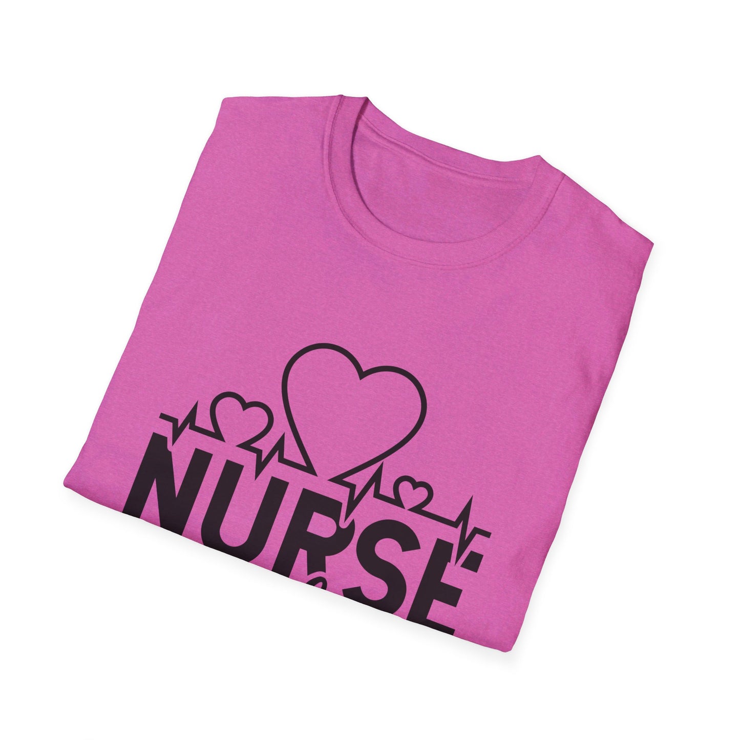 Nurse Off Duty Nurse Life Lifeline Heart Unisex Softstyle T-Shirt