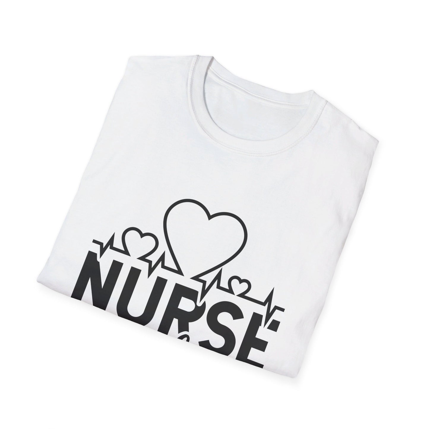 Nurse Off Duty Nurse Life Lifeline Heart Unisex Softstyle T-Shirt