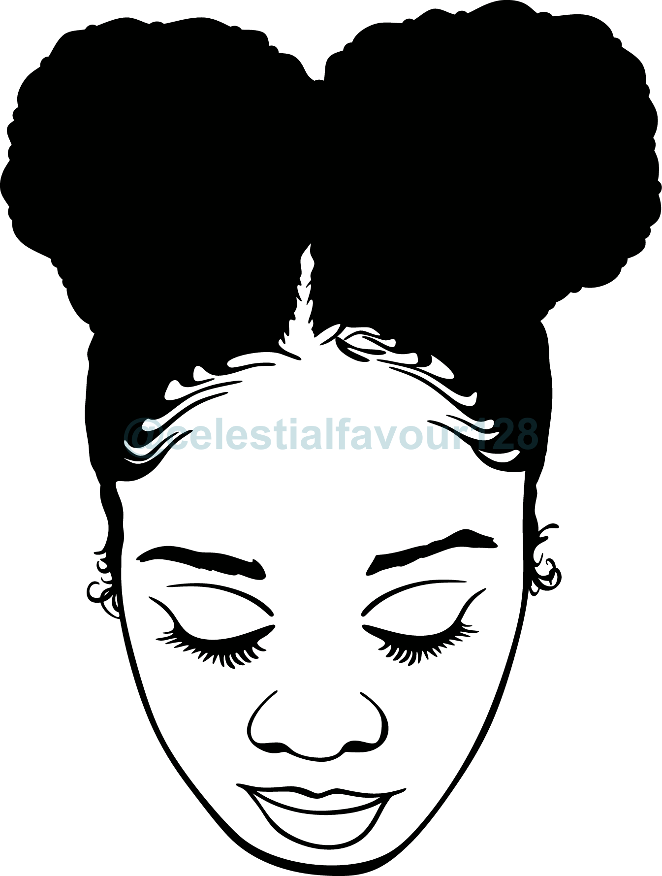 BGM Afro Ponytail Puffs Braids Cornrows Tribal Iron-On Vinyl Download SVG