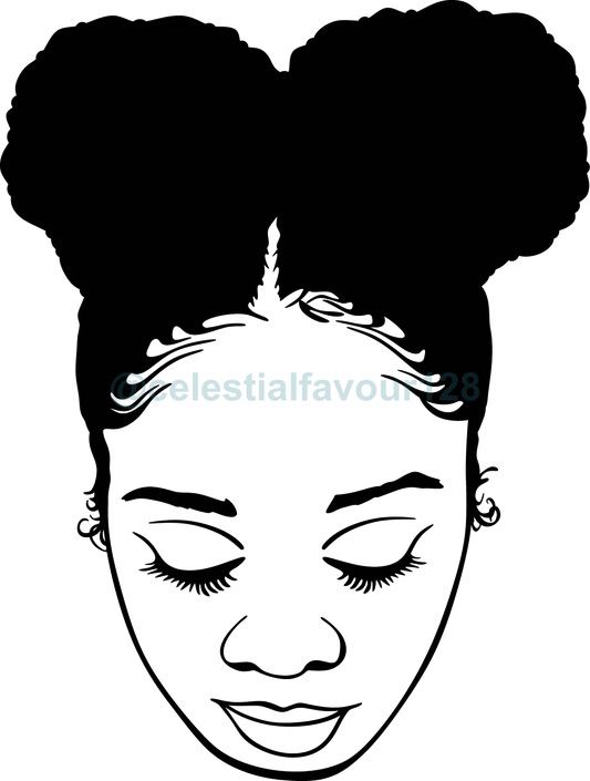 BGM Afro Ponytail Puffs Braids Cornrows Tribal Iron-On Vinyl Download SVG